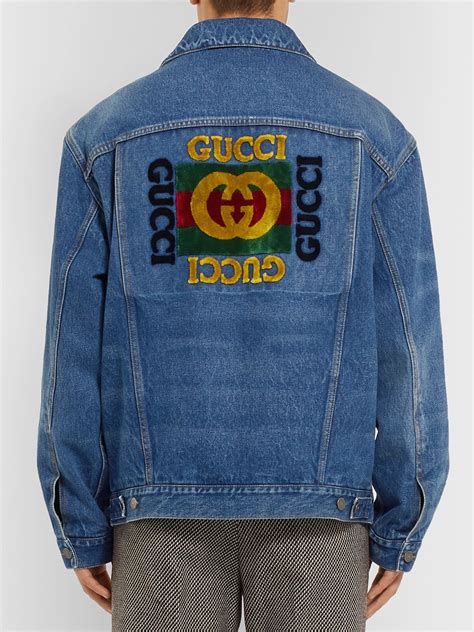 gucci denim patch jacket|gucci denim jacket price.